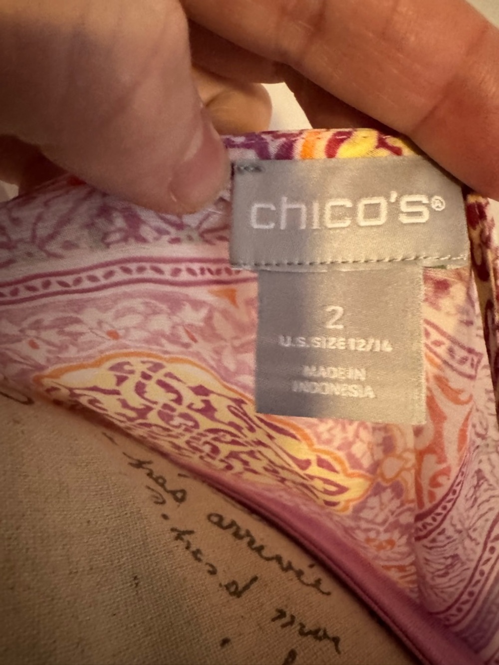 Chicos Women's Pink poncho with tank inside - Picture 4 of 6